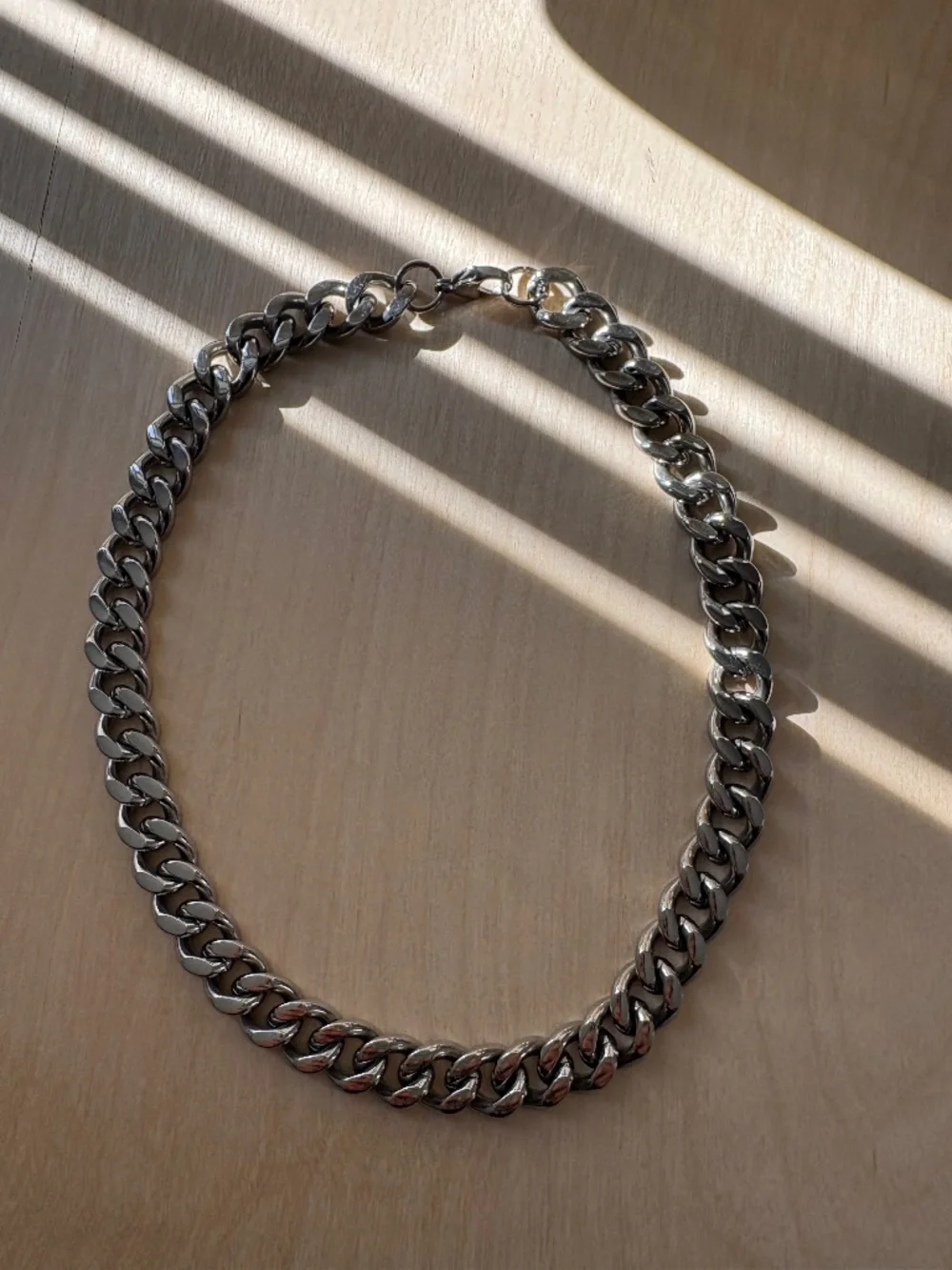 Stainless Steel Diamond Cut Curb Chain Necklace 12mm